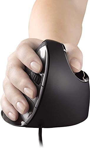 Image of Evoluent Vertical Mouse D Large (VMDL) - Ergonomic Wired Mouse for Laptop and PC with Jestik Microfiber Cloth