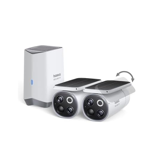 Baseus Solar Security Camera Wireless Outdoor, S1 Pro 2-Cam Kit, Forever Power with Auto Sunlight-Tracking System, Dual Camera with 3K Clarity, No Monthly Fee, 16TB Expandable Local Storage