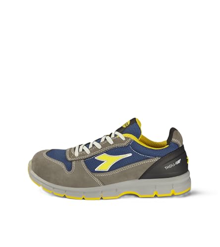 Utility Diadora, Scarpe Antinfortunistiche Unisex, RUN TEXT LOW S1PS FO SR ESD, colore CASTLE ROCK/INSIGNIA BLUE, taglia 43
