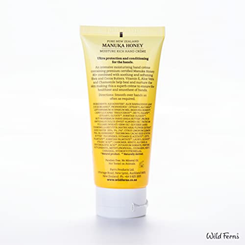 Wild Ferns Manuka Honey Moisture Rich Hand Crème, 99% Natural, 100 Milliliters #TOP2