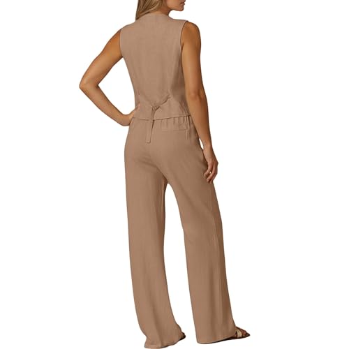 Ensemble 2 pièces d'été premium avec gilet blazer ajusté et pantalon