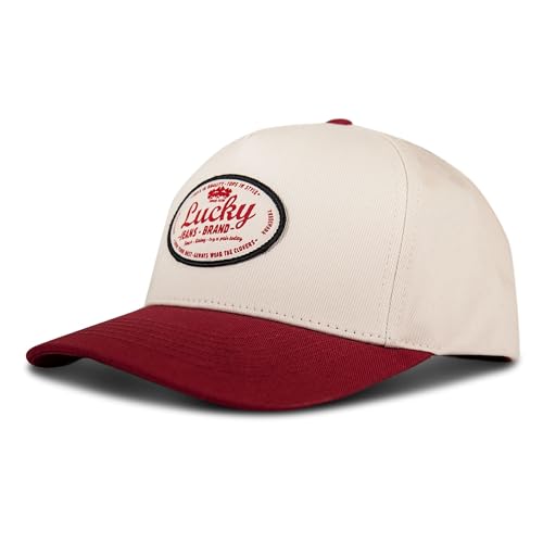 Image of Lucky Brand Snapback Hat | Adjustable | Baseball Cap | Retro | American Heritage | 5 Panel Design | Cotton Canvas