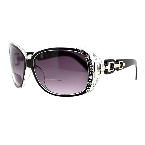PASTL Womens Bifocal Lens Sunglasses Oversized Square Rhinestone Frame