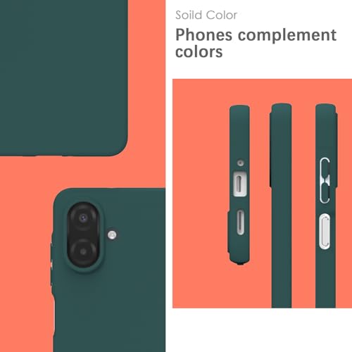Image of YATWIN Silicone Case for Samsung Galaxy A07 4G, Soft-Touch, Shockproof, DustProof, Antiskid Phone Cover for Samsung Galaxy A07 4G - Dark Green