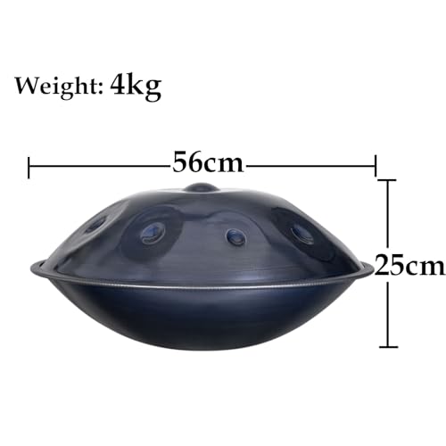 Handpan de acero de 22 pulgadas y 9 notas azul miniatura 7