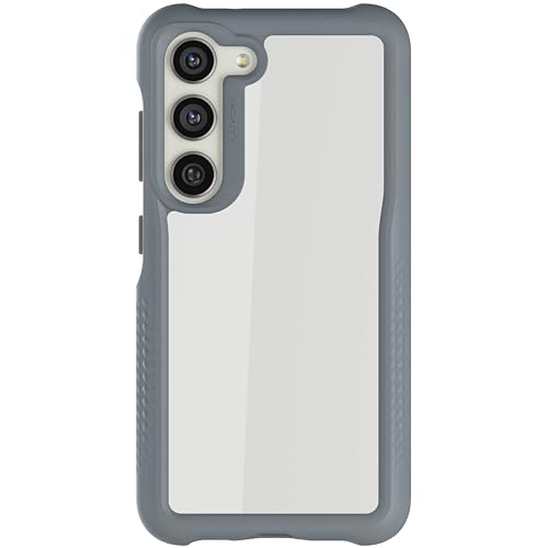 Image of Ghostek Covert Samsung Galaxy S23 Clear Case with Military Grade Shockproof Protection, Non-Slip Grip, Protective Silicone Phone Cover Designed for 2023 Galaxy S23 (6.1 inch) (Gray)