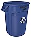 Rubbermaid Commercial Products Brute Heavy-Duty Round Recycling/Composting Bin, 20-Gallon, Recycle, Trash Can/Waste Container for Home/Garage/Bathroom/Outdoor/Driveway