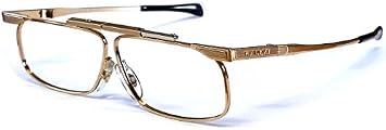 SlimFold Kanda 005 Folding Reading Glasses Ultra Slim Gold Metal Frame Pocket Readers | Adjustable Bridge Travel Eyewear with Case | Magnification 2.50x