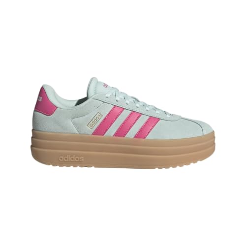 Image of adidas Womens Vl Court Bold Lace Up Sneakers Shoes Casual - Pink