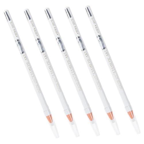 WRITWAA 5 Piezas Lápices de Cejas Blancos Impermeables para Mujer Maquillaje Duradero Fácil Aplicación Resistente al Sudor Larga Duración