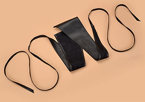 Women Lace Up Tied Corset Belt Soft Leather Wide Cinch Belt Waspie4