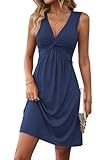 【Abito seducente】: Abito casual da donna, caratterizzato da una silhouette senza maniche, lungo fino al ginocchio, con un'elegante scollatura a V e vita stretta. Questo capo essenziale del guardaroba emana fascino e seduzione.