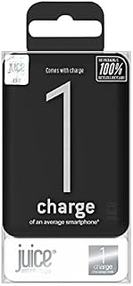 Juice 1 Charge Power Bank Portable Charger | 4,000mAh | for Apple iPhone, Samsung, Huawei, Microsoft, Oppo, Sony - Black