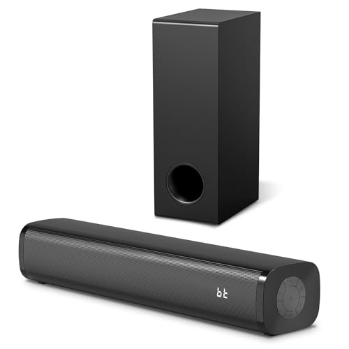 Wohome Sound Bar for Smart TV with Wired Subwoofers, 2.1 Channel Small TV Soundbar Speakers with...