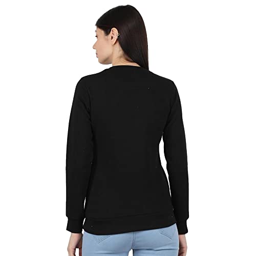 Image of Monte Carlo Embroidered Cotton Blend Round Neck Womens Sweatshirt