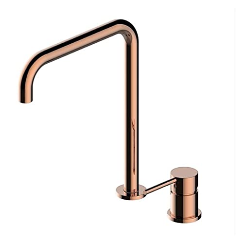 Robinet laiton brossé or rotatif 360 pour vasque 2 trous haut de gamme - 8