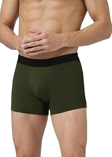 Image of Men's Soft Nylon Boxer Briefs Breathable Stretch Trunks with Elastic Waist Pack of 4