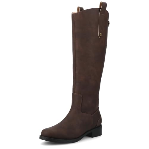 Journee Collection Women's Gema Knee-High Riding Boots, Vintage/Chocolate, 9.5