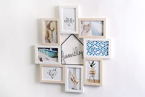 Wackadoo® Galerierahmen Family für 8 Bilder Collagerahmen Bilderrahmen Collage Fotorahmen Cover