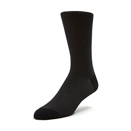 Bresciani Mid-Calf Chevron Egyptian Cotton Men's Italian Dress Socks
