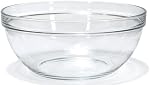Red Co. 4.2 Quart Fully Tempered Clear Glass Mixing and Prepping Bowl with Safety Rim, Large