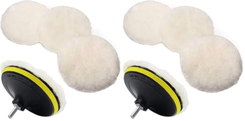Image of IPELY 6 Pcs 6 Inch Wool Polishing Buffing Pad Polishing Buffing Wheel for Drill Buffer Attachment with M14 Drill Adapter (Pack of 2)