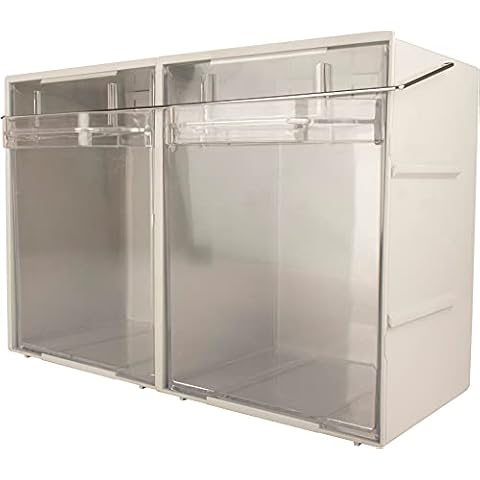 Rhino Tilt Bins RTB4BAR Van Storage with Retaining Locking Bar - Wall Mounted Small Parts Components Boxes. Ideal Clear View Containers for Screws Bolts Nails Cover