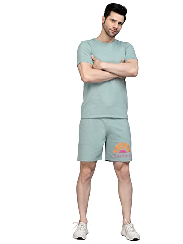 Image of Rigo Cotton Blend Waffle Knit Self Textured Co-Ord Set For Men's|Night Suit Set|Lounge-Wear Pajama Set|Night Wear, Beach Wear, Vacation Wear