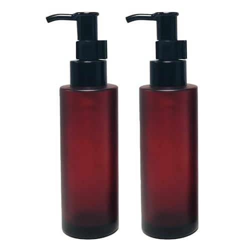 2 frascos vacíos de vidrio esmerilado ámbar de 100 ml con bomba negra para maquillaje, envases, dispensador de almacenamiento para aceites esenciales, emulsión de aceites esenciales, artículos de 2 frascos vacíos de vidrio esmerilado ámbar de 100 ml con bomba negra para maquillaje, envases, dispensador de almacenamiento para aceites esenciales, emulsión de aceites esenciales, artículos de