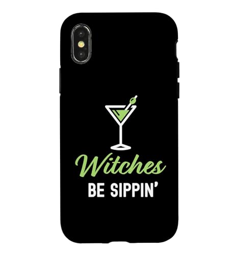 Witches Be Sippin' Happy Halloween ��l�p�h�����N �X�}�z�P�[�X iPhone X/XS �p