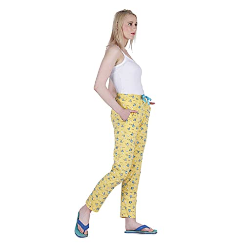 Image of Women's Cotton Printed Night Pyjama with Two Pockets