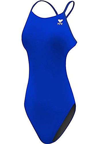 Maillot de bain cutoutfit femme TYR bleu résistant au chlore