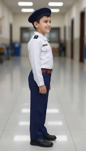 Image of Community Helper Uniform Costume for Kids | Role Play pilot, Traffic police, Navy Fancy Dress for School Functions & Theme Parties