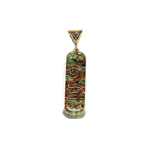 Image of Orgonite Pendant with Power Symbol Handmade Resin Energy Amplifier Necklace