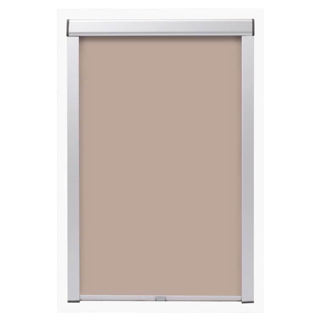 Roleta zaciemniająca beżowa SK06 okno dachowe z aluminiową ramą, poliester materiał zaciemniający, 973 x 992 mm, akcesoria montażowe w zestawie, ochrona przed wysoką temperaturą, ochrona