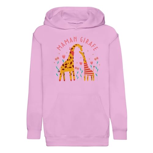 Sweat à capuche enfant Sophie la Girafe, le cadeau idéal avec son illustration maman et bébé