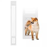 Sliding Glass Pet Door Insert, Up to 35lb for Doggie & Puppies Adjustable 77'-81' Height, Easy Install Aluminum Doggy Door with Lock,Patio Access for Small Pets