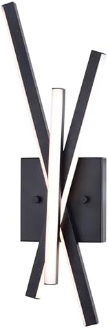 VAXCEL Barcelo 1 Light Integrated LED Matte Black Contemporary Wall Sconce White Acrylic Diffusor