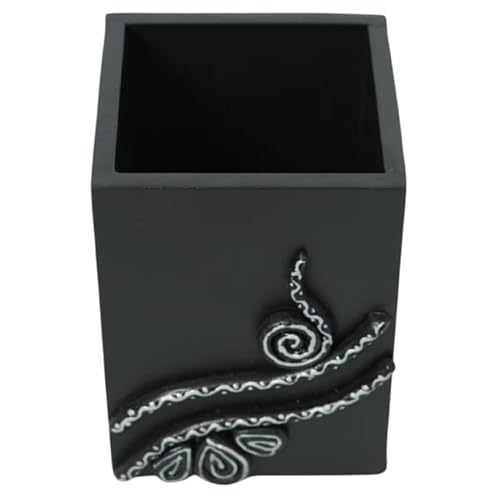 Image of Decorative Embossed Design Pencil and Pen Stand | Desk Organizer for Stationery Storage | Suitable for Office Desk, Study Table, Home and Workspace Use (Design 3)