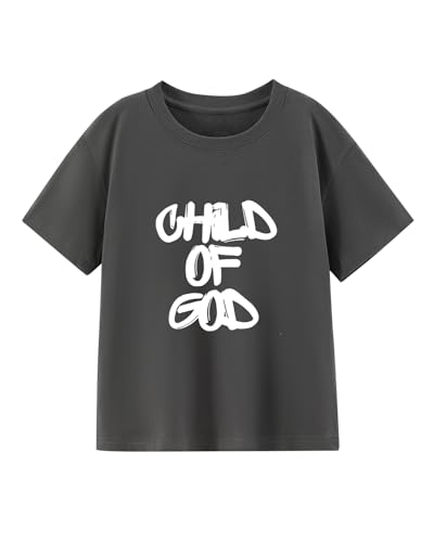 Image of Christian T-Shirts Child of God Shirt Kids Toddler Cute Girls Boys Short Sleeve Tops Graphic I'm A Child of God Tee 2-8 Years