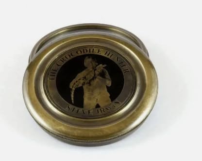 Brújula de latón vintage con estuche de cuero miniatura 2