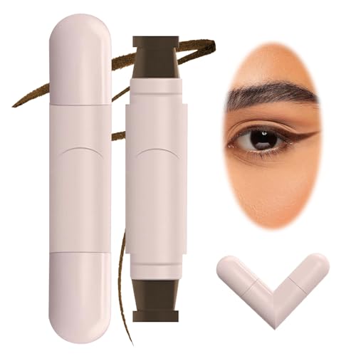 2PCS Eyeliner Stamp 2026 New Winged Eyeliner Stamp Foldable Eyeliner Pen Double End Long Lasting Waterproof for All Eye (Brown)