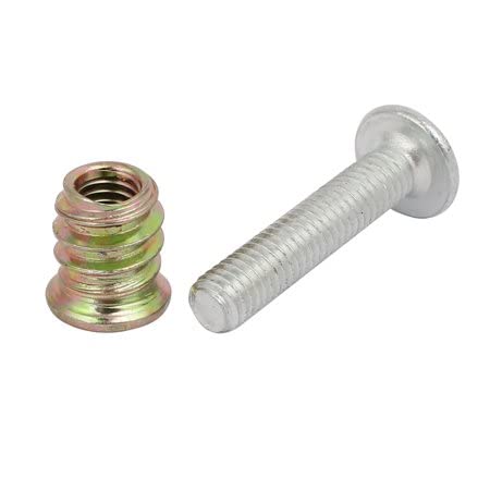 Image of By VP INDUSTRIES (Combo - 10 Pcs) M6x20 JCB Philips Screw Thread Insert Nut | M6x20 JCB Philips screw with thread insert nut for furniture, wood boards, cabinets, chairs, beds and DIY projects.