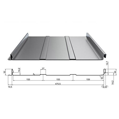 Preisvergleich Produktbild Olibaustoffe Dachpaneele mit Stehfalz DP-32, Trapezbech, Profilbleche, Selbsverschlußpaneel 1 m²