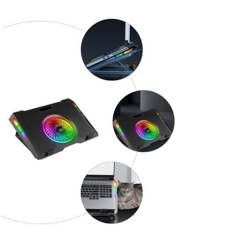 Base ergonómica para laptop con ventilación y luces miniatura 3