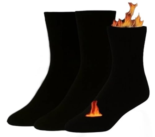 DREAM SOCKS Calze Termiche in Pile Corte per Sci-Montagna-Escursionismo-Trekking,Calze Pesanti Uomo-Donna a Metà Polpaccio-Caviglia-Fantasmino (IT, Numero, 41, 46, Regular, Regular, 3 X Set. NERO)