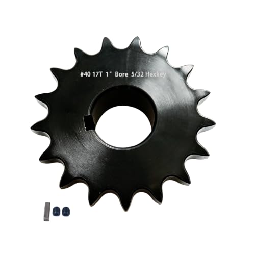 Image of #40 Sprocket 17T 1 inch Bore Hardened Black Oxide | 1045 steel, high-frequency hardened teeth, black oxide finish, 2 set screws & key. For ANSI #40 roller chain.