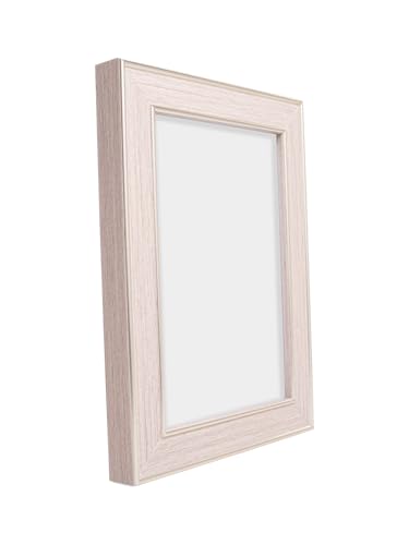 Image of GOLDEN PEACOCK Antique Light Wood Tone with Gold Trim 5x7 Inch Photo Frame | Set of 1 Elegant Wall & Tabletop Picture Frame for Home Decor and Gifting