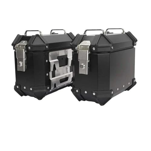 Motociclo Borse Serbatoio Bauletti Laterali In Alluminio 18 Litri Borse Laterali Valigie Bauletto Centrale Da 28 Litri Portaoggetti Per Attrezzi Accessori Per Moto Moto Selle Bagagli(2PCS 18L Black)