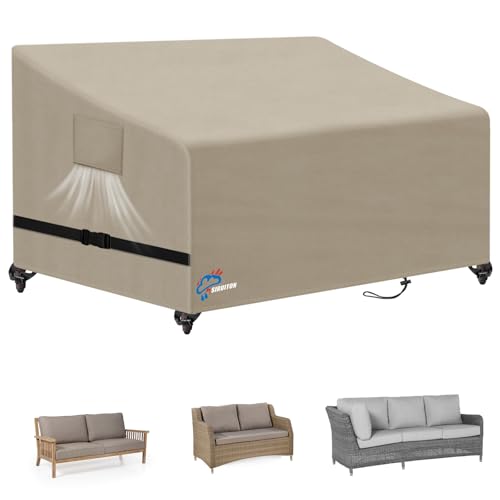 SIRUITON 51.5" Patio Sofa Cover Waterproof & 500D Garden Bench Cover